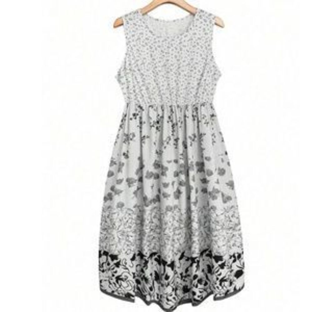 Plus Floral Print Tank summer Cottagecore Dress - Picture 5 of 5